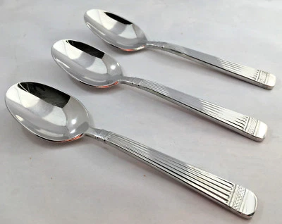 3 cucharas de sopa ovaladas de paladio inoxidable Mikasa GF120 18/8 Ridge 149089 Foto 1 de 4