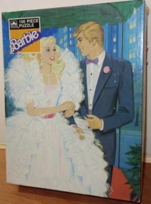 Barbie 100 piezas rompecabezas - Dorado 1987 - Vintage novia y novio boda - 100 piezas Foto 1 de 4