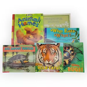 Children's Book Lot Science Animals Bugs Food Chains Turtles Cat 6 Books Teacher - Picture 1 of 17