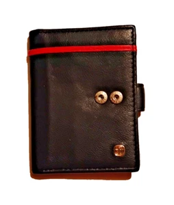 Swiss Gear Men's Leather Wallet - Bi-fold RFID Protection Black Excellent - Foto 1 di 9