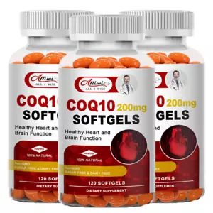 (3 Pack) CoQ10 Coenzyme Q-10 Coenzyme 200mg Capsules Antioxidant Heart Energy US - Picture 1 of 8