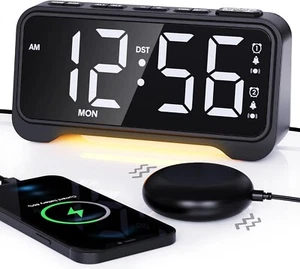 Extra Loud Alarm Clock with Bed Shaker Vibrating Alarm Clock for Heavy Sleepers - Picture 1 of 7