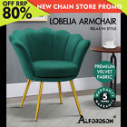 Alfordson Armchair Accent Chair Lounge Velvet Sofa Couch Fabric Seat Green