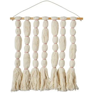 New Boho Shabby Chic Garland Tassel Wall Decor Wall Hanging Wood  Garland  - Picture 1 of 5