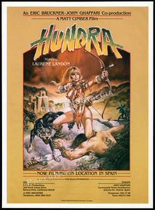 HUNDRA__Orig. Promoción/póster 1982 impresión comercial AD__LAURENE LANDON_Ramiro Oliveros - Imagen 1 de 1