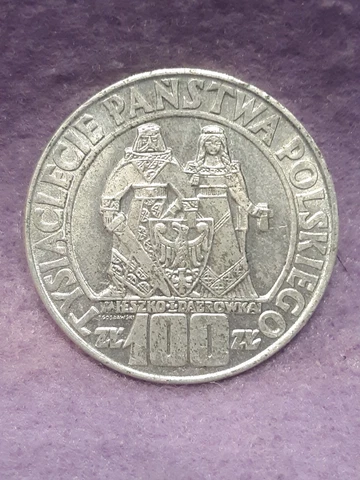 POLAND ~ 1966 ~ 100 ZLOTYCH ~ SILVER ~ POLISH MILLENNIUM ~ BU Cover