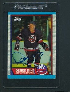 1989/90 Topps #6 Derek King Islanders Signed Auto *E8622