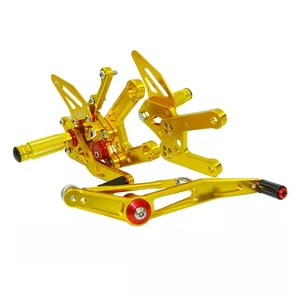 Gold Adjustable Rearset Footrests Foot Rest Pegs Kit For YAMAHA YZF R6 2017-2025 - Picture 1 of 11