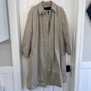 London Fog Trench Coat Tan With Alpaca Lining Size 12 - Picture 1 of 12