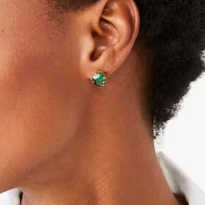 Kate Spade New York Women's Emerald Green Heart Stud Earrings Statement H25-13 - Image 1 of 4