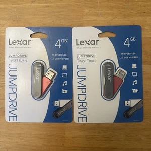 (2) Lexar SD Card ~4 GB USB ~Twist Turn Jump Drive, High Speed Flash Drive, New - Picture 1 of 5