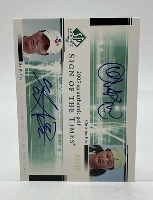 2005 SP Authentic Golf Sign Of The Times Dual Autograph Christina Kim/Se Ri Pak - Image 1 of 4