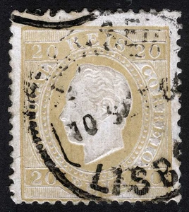 Portugal Sc 39 Bistre 20r King Luiz Black LISBON CDS Cancel VF - Picture 1 of 1