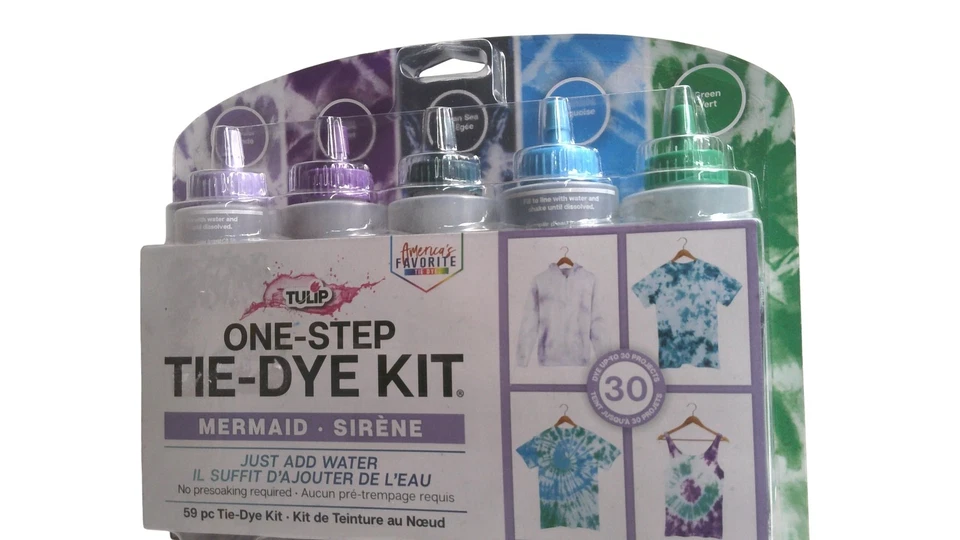 Tulip One-Step Tie-Dye Kit Mermaid 5-Color Fabric Dye Set 30 Projects New Craft - Image 1 of 2