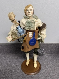 Vintage Francesca 13”Bisque Doll “Town Peddler” USA 1984 by J. Kazounis - Picture 1 of 10