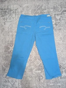 Girls justice premium jeans simply low size 16 1/2 turquoise blue Mid 2000s - Picture 1 of 13