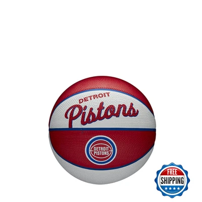 Mini baloncesto retro del equipo de la NBA Wilson - Detroit Pistons - rendimiento al aire libre - Imagen 1 de 4