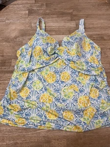 Land's End Tankini Oberteil zitronenblau Gr. 24 W Bügel Strand Urlaub Resort Kreuzfahrt - Bild 1 von 13