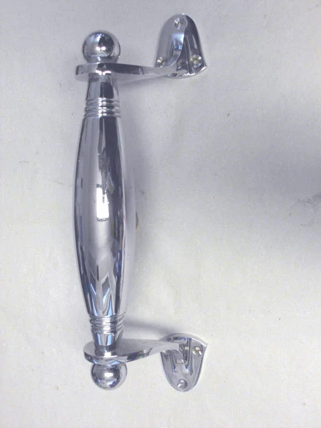 STOSSGRIFF,Messing,Stil,Stangengriff,Haustürgriff,Messinggriff,verkröpft,CHROM - Bild 1 von 1