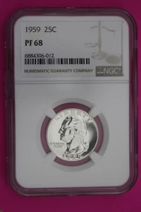 1959 PF 68 Proof Washington Silver Quarter NGC Certified Graded Authentic 271 - Picture 1 of 3