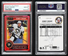 2014-15 O-Pee-Chee Platinum Red Prism /135 Sidney Crosby #8 PSA 10 GEM MT
