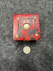 VTg Wood Box Square ring Jewelry inlay brass Art deco One of a kind