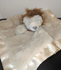 Cloud Island Brown Lion Faux Satin Back Baby Security Blanket Lovey  - Picture 1 of 4