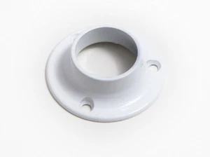 Kleiderschrank Schiene Stange Rund Steckdose Halterung 25mm 1 IN White Packung 2 - Picture 1 of 1