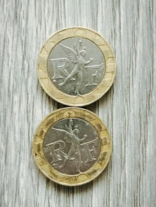 set of 2 coins FRANCE- 10 FRANCS 1988 1990 - Picture 1 of 8
