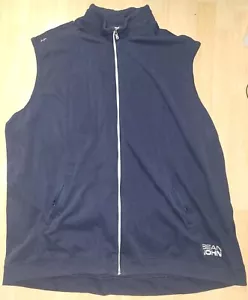 Mens Sean John Sleeveless Zip Up Shirt Blue 4XB - Picture 1 of 9