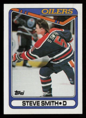 Steve Smith 1990-91 Topps #368 Edmonton Oilers Hockey Card - Image 1 of 2