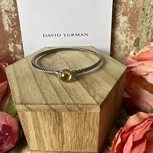 David Yurman Chatelaine 3mm Bracelet w/ YellowCitrine Sterling Silver Size Small