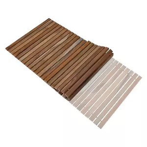 Nordic Style Non-Slip Teak Wood String Shower/Bath/Outdoor/Indoor Mat 40" X 20" - Picture 1 of 3