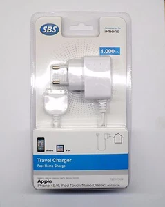 SBS Reiseladegerät 90 240V 1000mA x Apple iPhone 4/4S iPod Touch/Nano TE0ATS641 - Bild 1 von 1