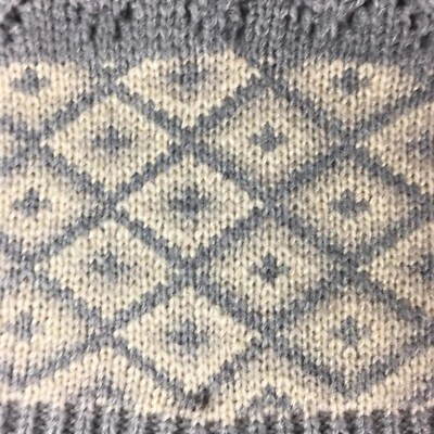 Calentador de piernas con puño de botas talla única MeMoi ropa para piernas gris crema diseño diamante suéter Foto 1 de 4