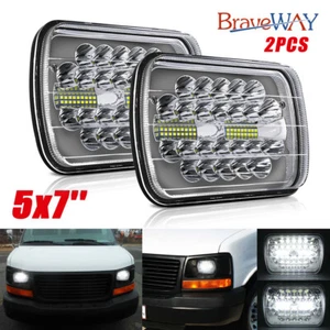 2x Chrome 7x6" LED Headlight Hi/Lo Beam For GMC Savana 1500 2500 3500 Safari Van - Bild 1 von 14