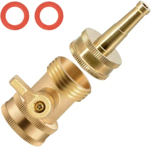 High Pressure Hose Nozzle, Solid Brass Water Hose Jet Nozzle Sprayer Sweeper wit - Picture 1 of 12
