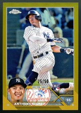 2023 Topps Chrome Baseball Gold Refractor Rookie Card Anthony Volpe /50 (JE13)