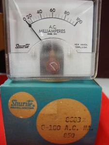 8603-Z SHURITE PANEL METER 0-100 AC MA MODEL 850 - Picture 1 of 2