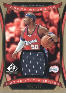 2004-05 SP Game Used Authentic Fabrics Gold #CM Corey Maggette JERSEY 062/100