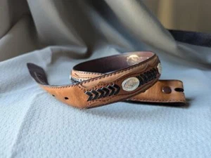 vintage NOCONA buckle belt 20 leather NATIVE AMERICAN indian concho WESTERN - Picture 1 of 1