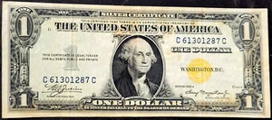 1935 A $1 NORTH AFRICA SILVER CERTIFICATE CUTTING ERROR rotation reverse - Picture 1 of 2