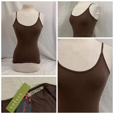 Camisa sin mangas de terciopelo talla M marrón 100 % algodón hecha en EE. UU. NUEVA CON ETIQUETAS YGI N1-258CG Foto 1 de 4