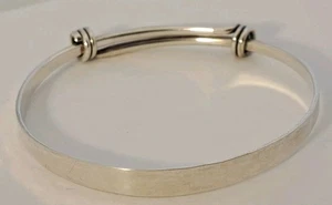 Bracelet coulissant ED LEVIN en argent sterling 925 signature taille 7" fait main - Photo 1/8