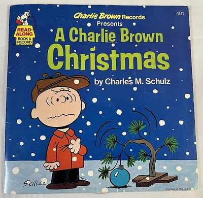 A Charlie Brown Christmas - Vintage 1977 Read-Along Book & Record Vinyl 45rpm 7" Foto 1 de 4
