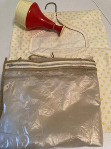 Vintage Clothespin Hanging Laundry Bag, Plastic Sprinker Bottle amd Bag - Picture 1 of 2
