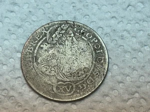 XV Kreuzer Leopold I.  1664 FBL Glatz selten RDR Silber   W/25/1621 - Picture 1 of 2