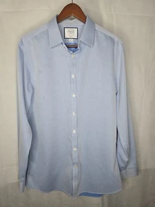 Camicia Charles Tyrwhitt super slim fit con bottoni blu chiaro cotone non ferro 16,5 - Foto 1 di 20