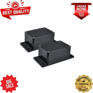2 Pack IP65 Electronic Project Box Plastic ABS Waterproof Black Junction Box ... - Picture 1 of 6