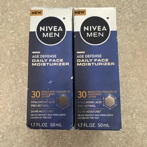 Lot Of 2 Nivea Men Age Defense Daily Face Moisturizer w/SPF 30 - 1.7 fl oz - NEW - Picture 1 of 3